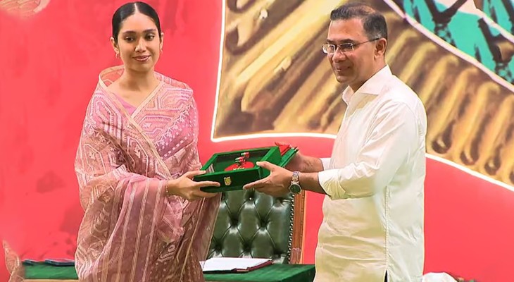 স্বাধীনতা পদক ২০২৬: খালেদা জিয়ার মরণোত্তর সম্মাননা গ্রহণ করলেন জাইমা রহমান