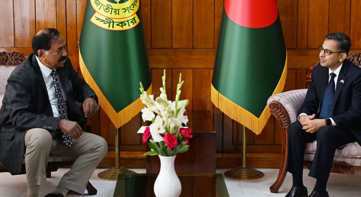স্পিকারের সঙ্গে ঢাকায় নিযুক্ত ভারতের  বিদায়ী হাইকমিশনারের সাক্ষাৎ